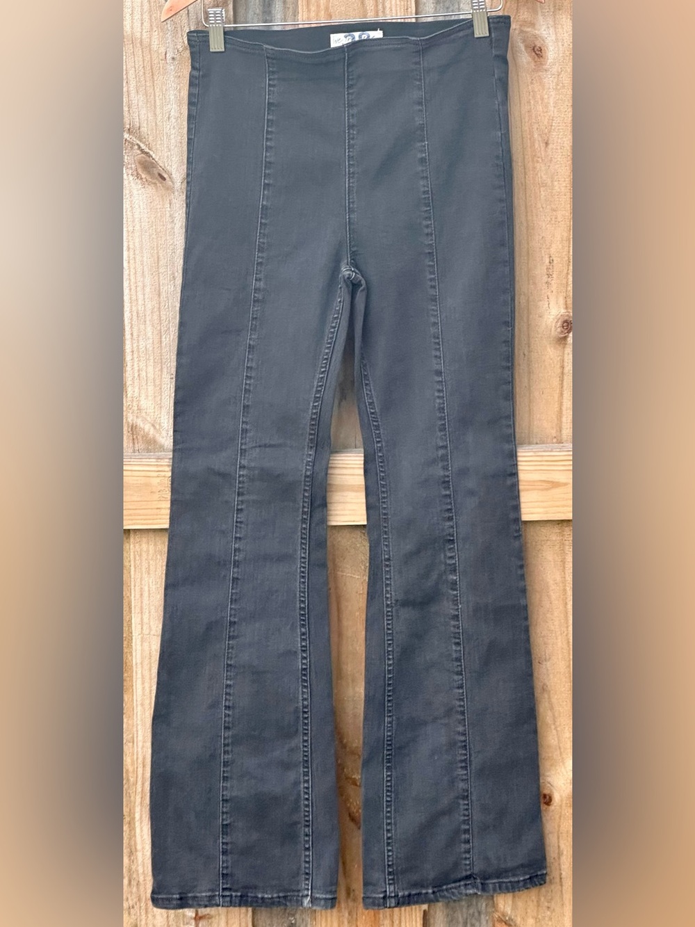 Free People We The Free Black Flare Wide-Leg Jeans Size 28 Boho